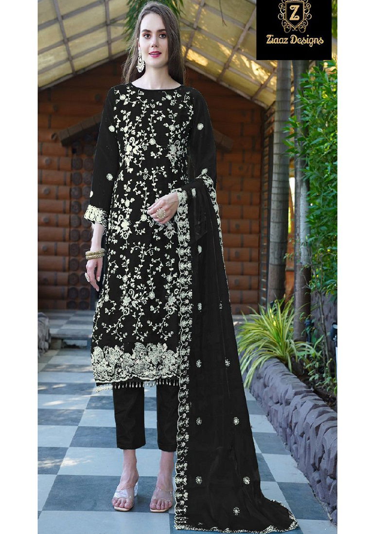 HR By Ziaaz 714 Jimmy choo Embroidered Pakistani Designer Dress Material Wholesale Market